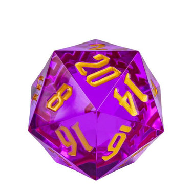 Magenta & Clear Sharp Acrylic - D20 RPG Dice